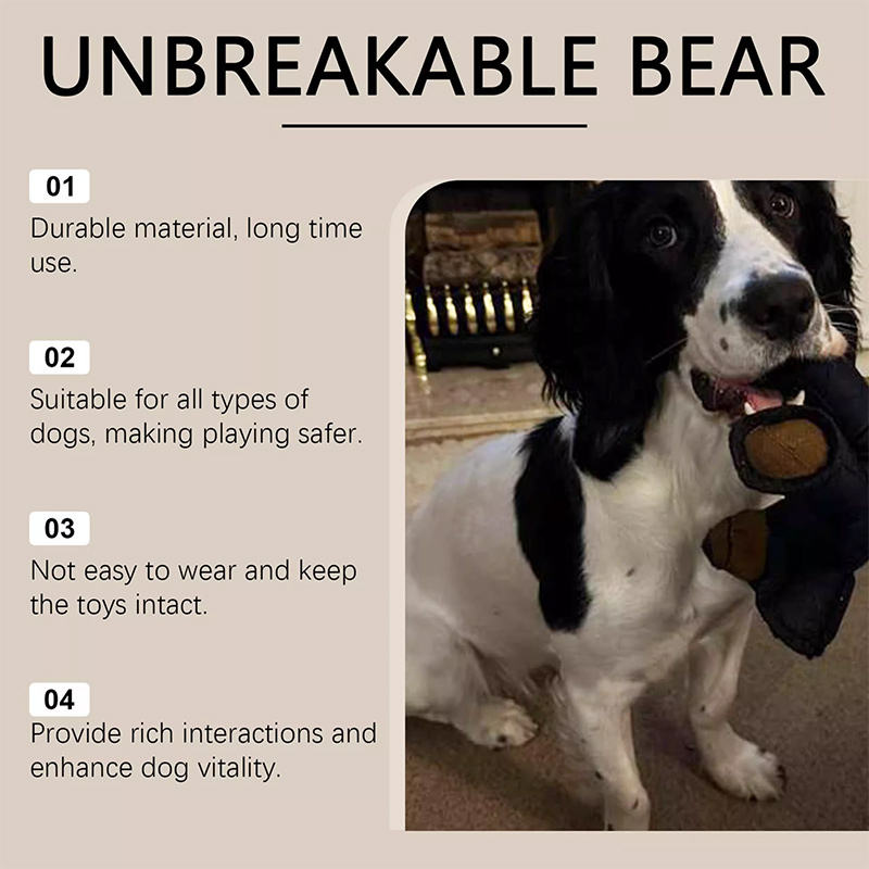 Unbreakable Dog Toy Bear – Durable Plush Toy for Strong Chewing Dogs